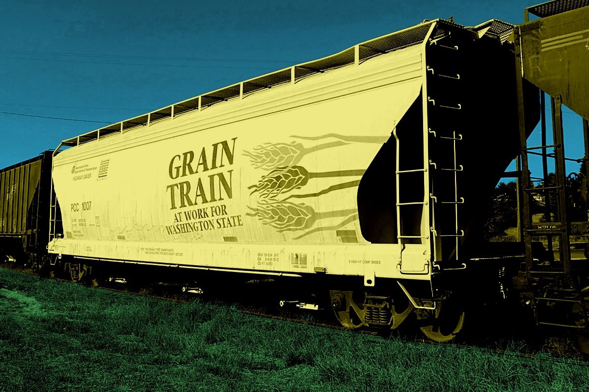 A grain train.