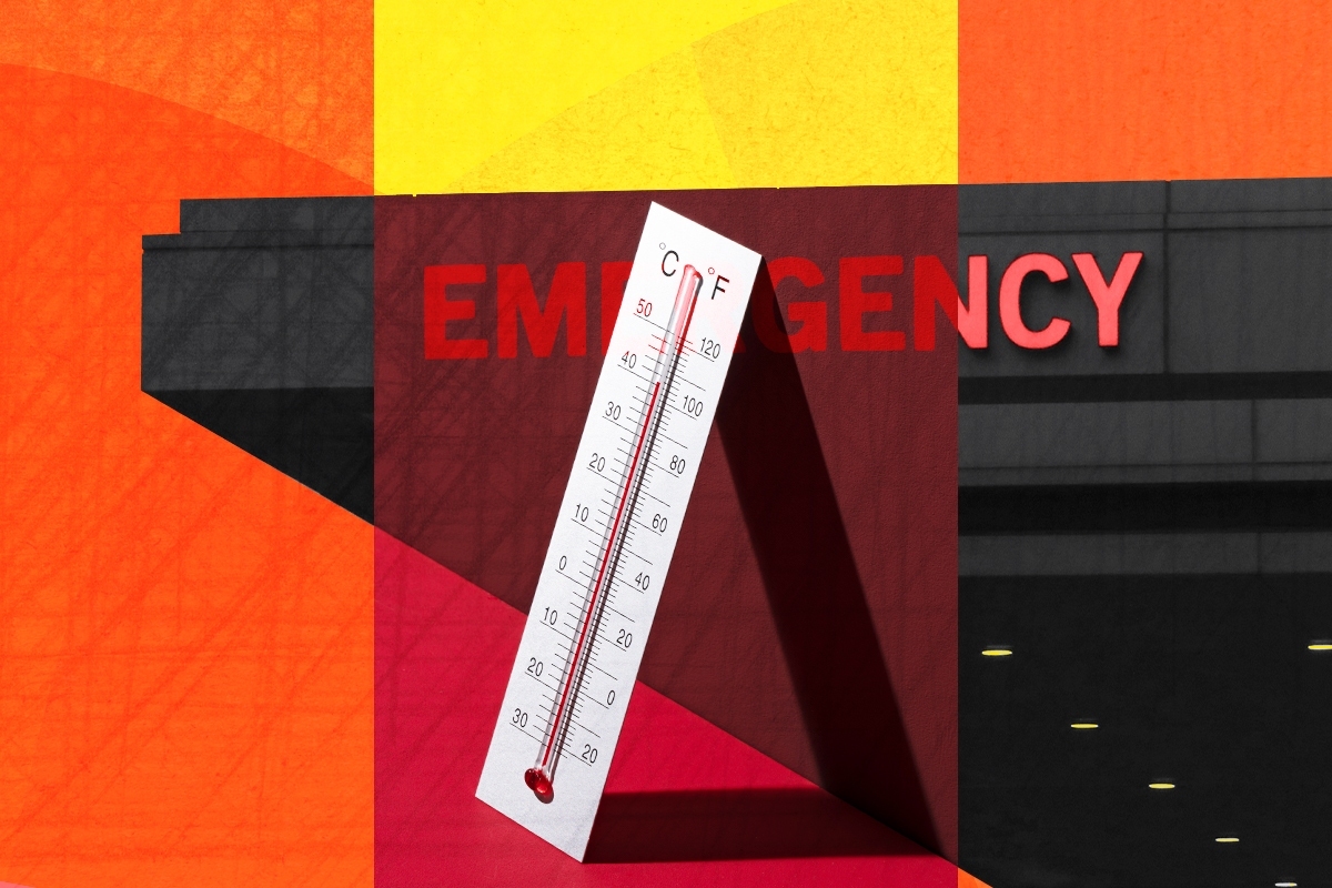 An emergency room and a thermometer.