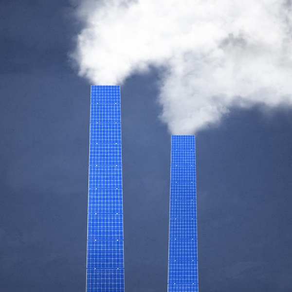 Solar smokestacks.