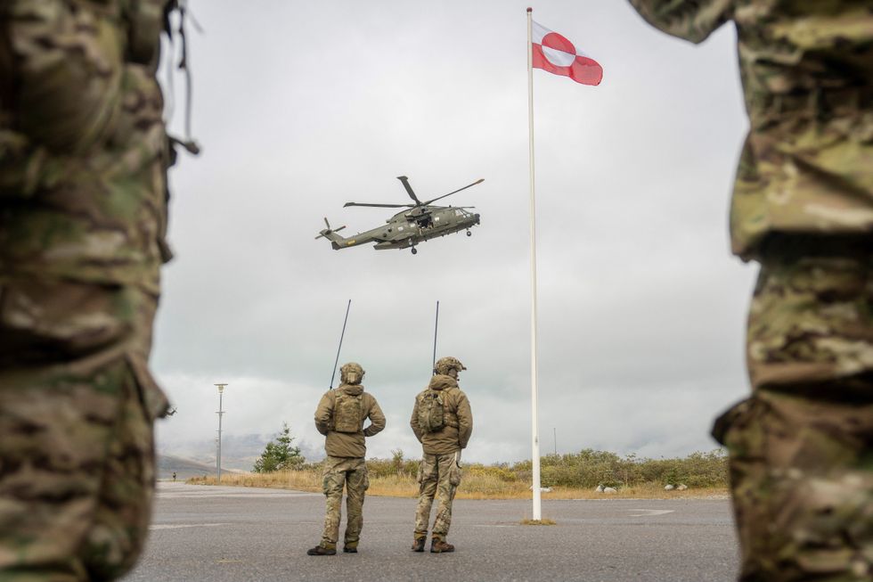 A Danish Air Force EH101 Merlin rescue helicopter comes in to land after the NATO military exercise Arctic Shield 2026 in Narsarsuaq, Greenland, this month.