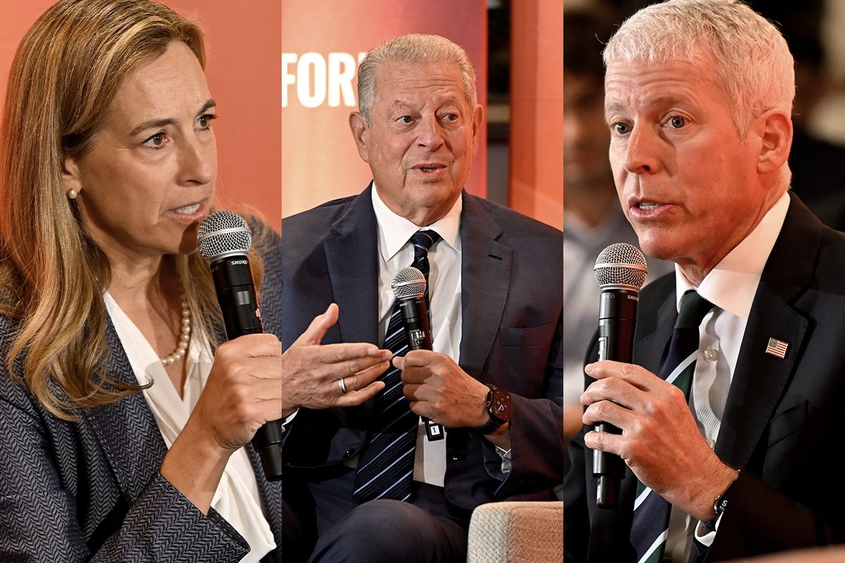Mikie Sherrill, Al Gore, and Chris Wright.