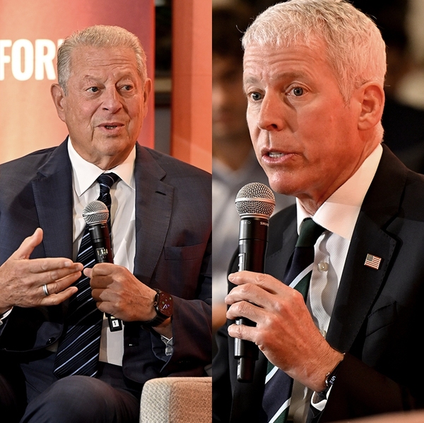 Mikie Sherrill, Al Gore, and Chris Wright.