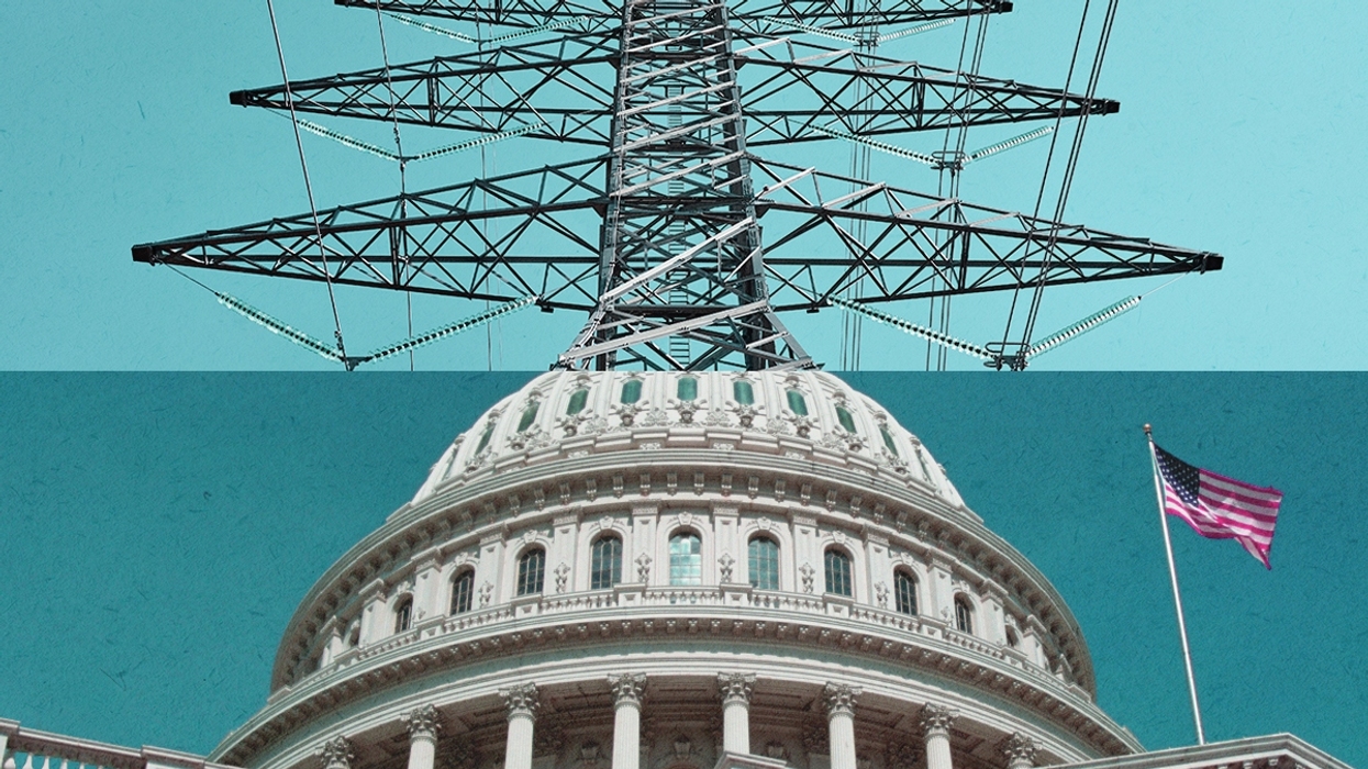 The Capitol and power lines.