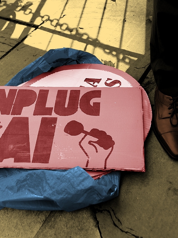 A data center protest.