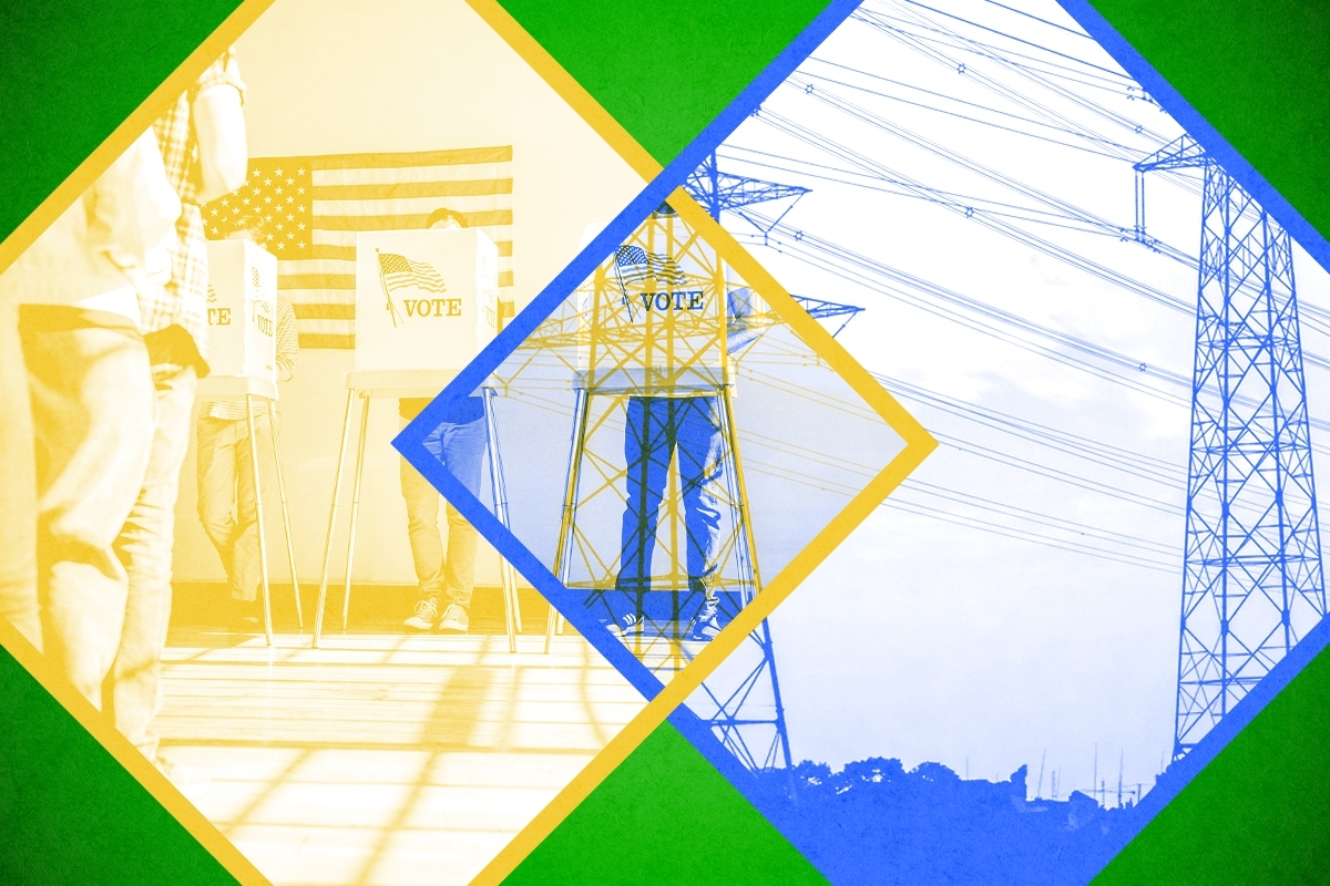 Voting and power lines.