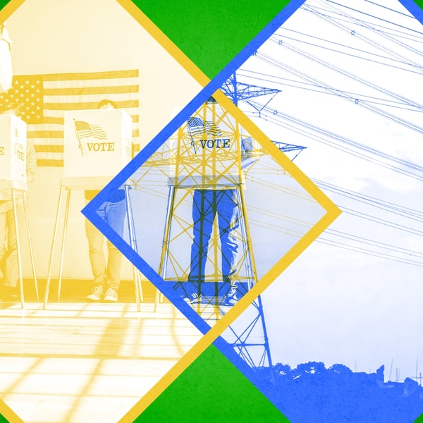 Voting and power lines.