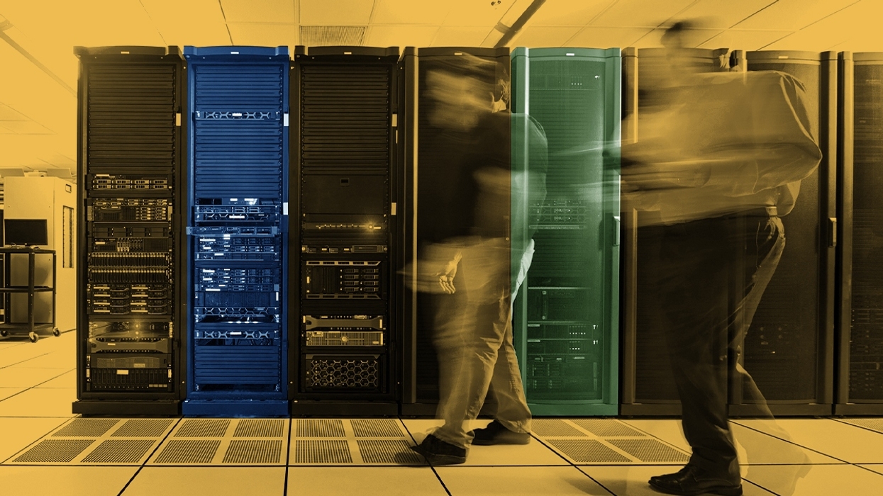 A data center interior.