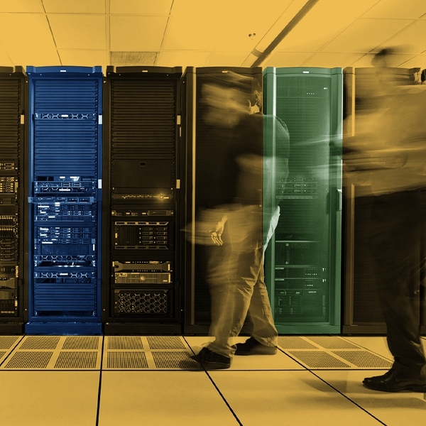 A data center interior.