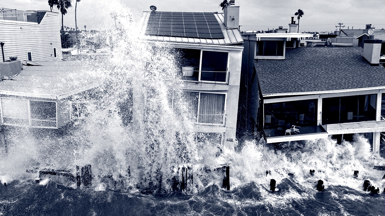 Storm-damaged homes.
