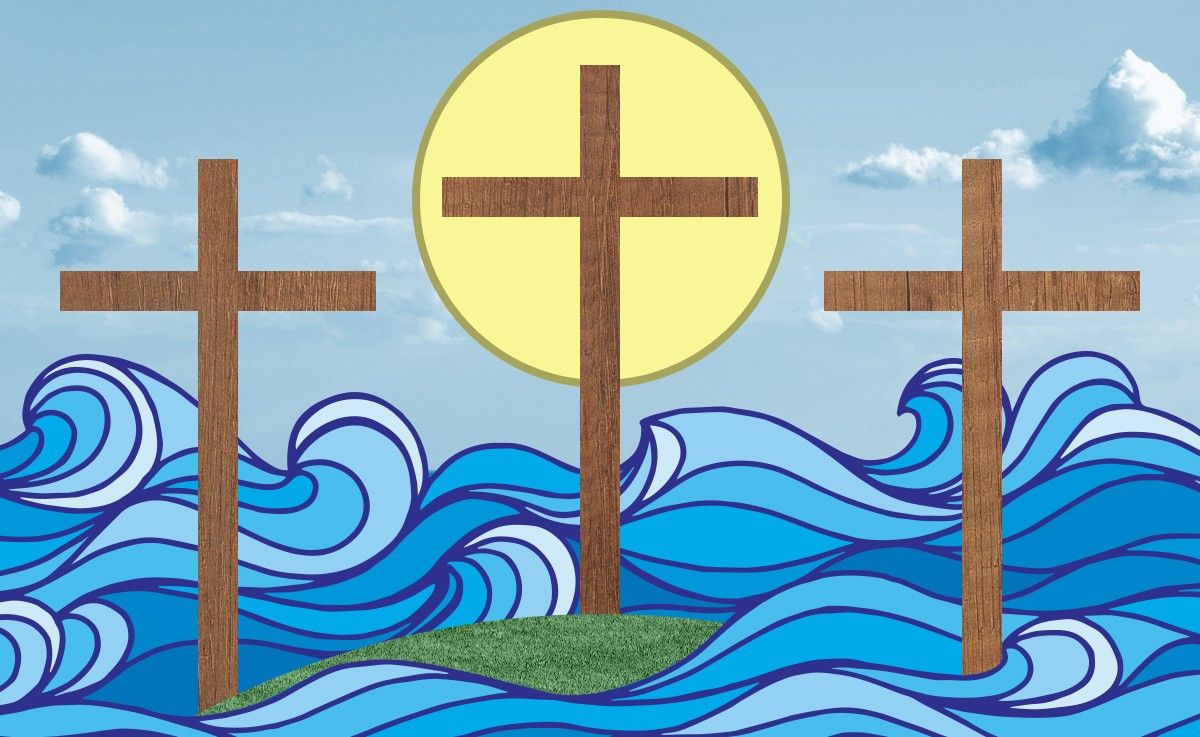Crosses and rising waters.
