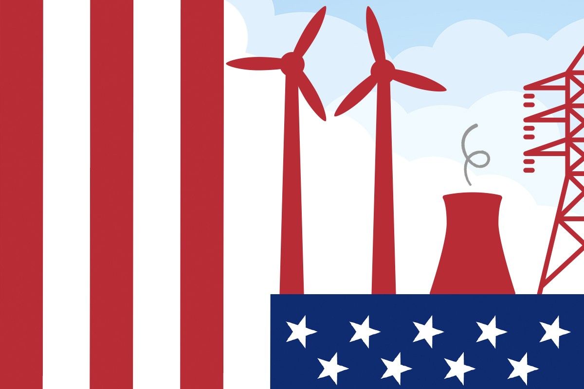 An American flag and clean energy.