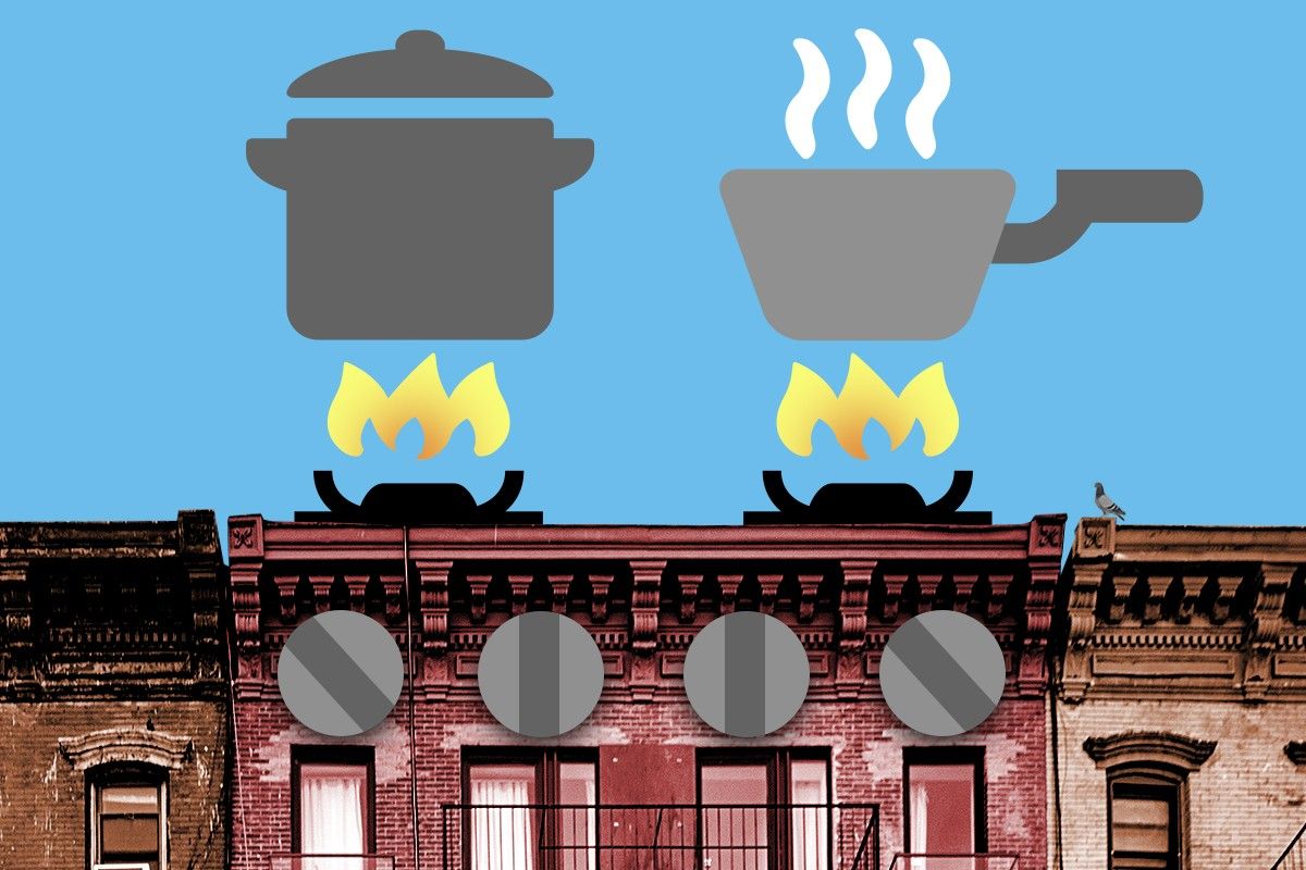 An apartment building as a gas stove.