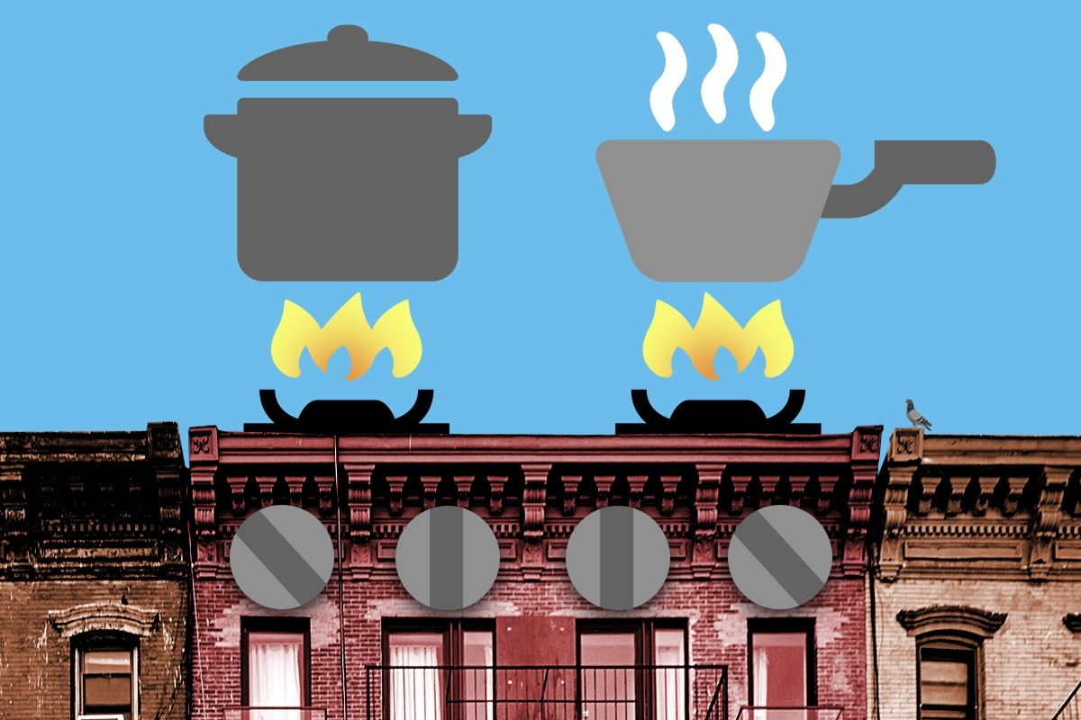 An apartment building as a gas stove.