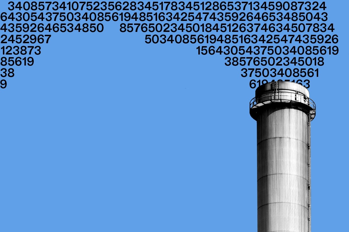 A smokestack spewing data.