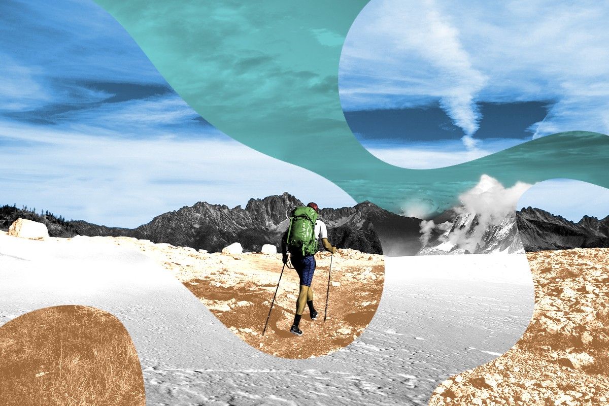 A hiker on the Pacific Crest Trail.