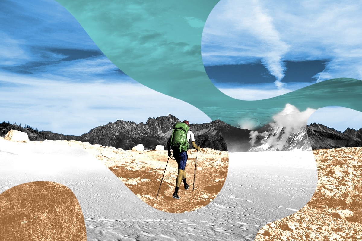 A hiker on the Pacific Crest Trail.