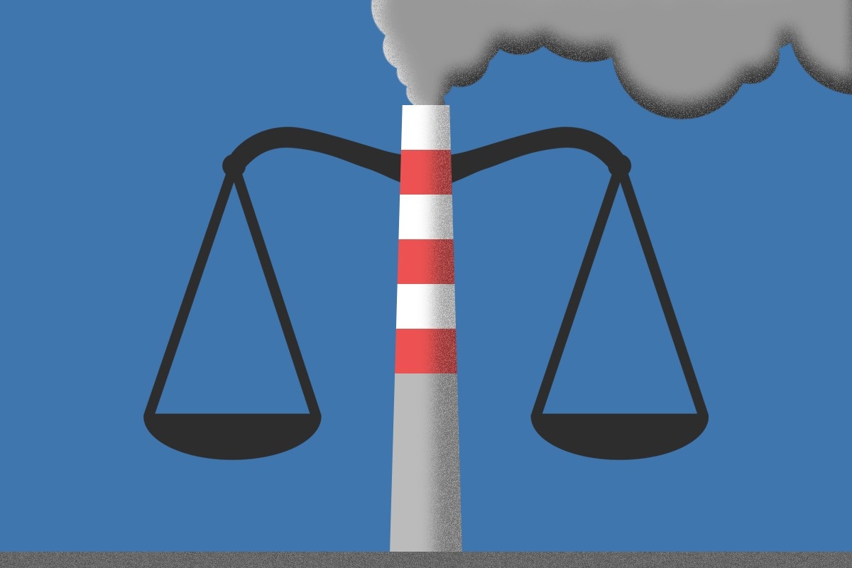 A smokestack and scales.