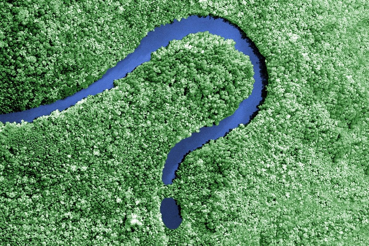 A river in the shape of a question mark.