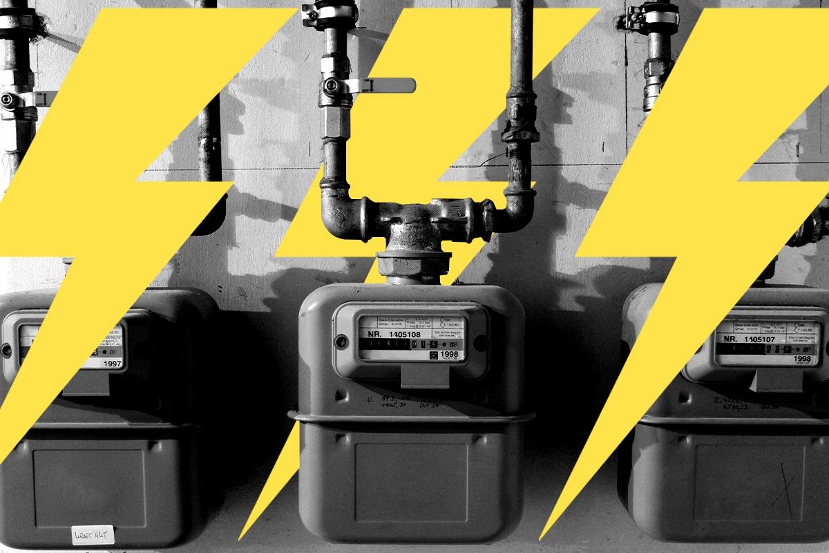 Gas meters.