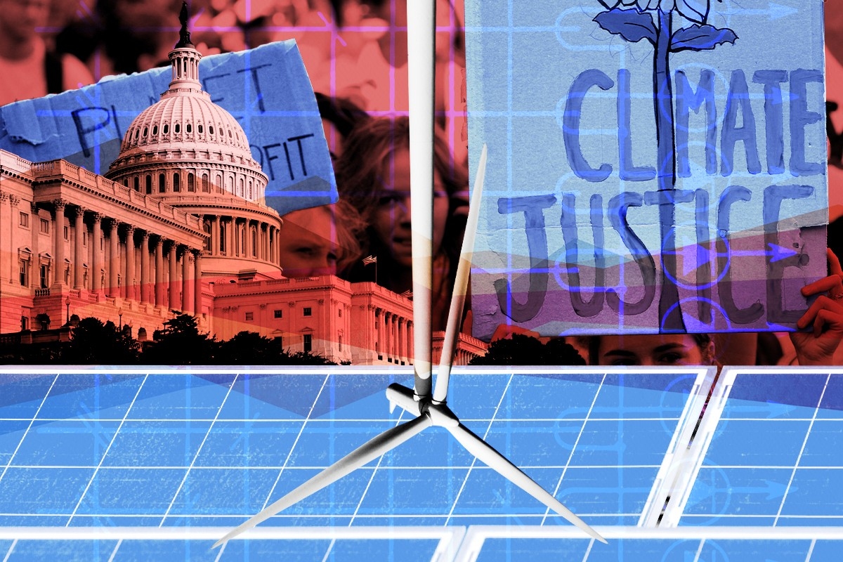 Protesters, the Capitol, and clean energy.