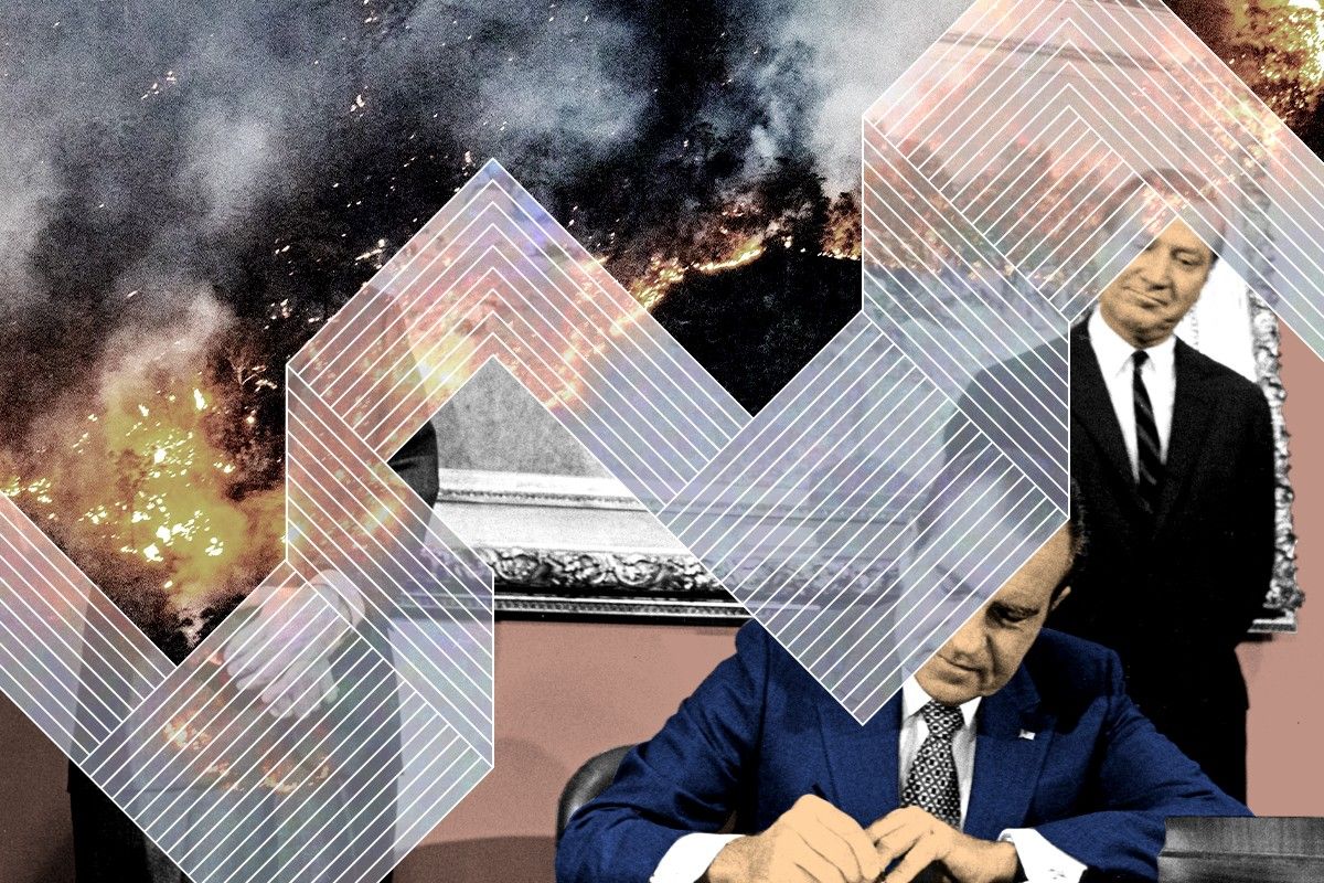 Richard Nixon and wildfire smoke.