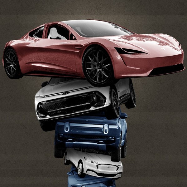 Tesla on top of other EVs.