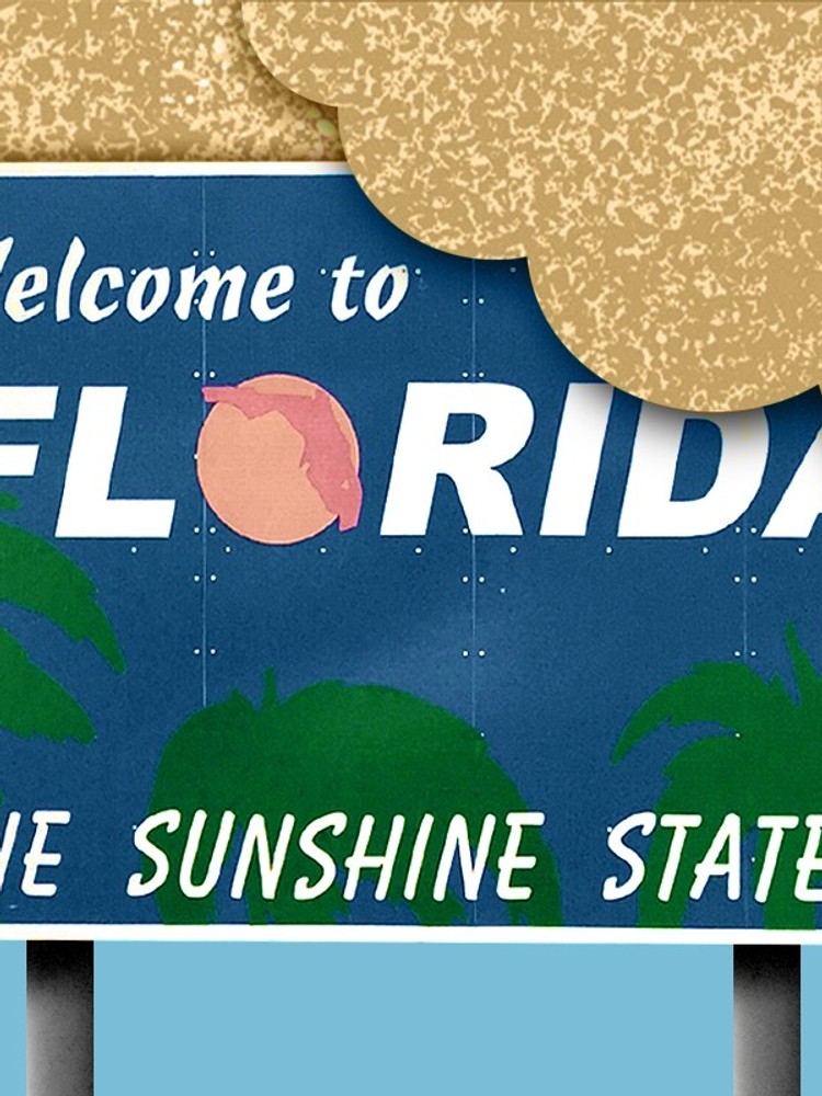 A Florida sign enveloped in dust.