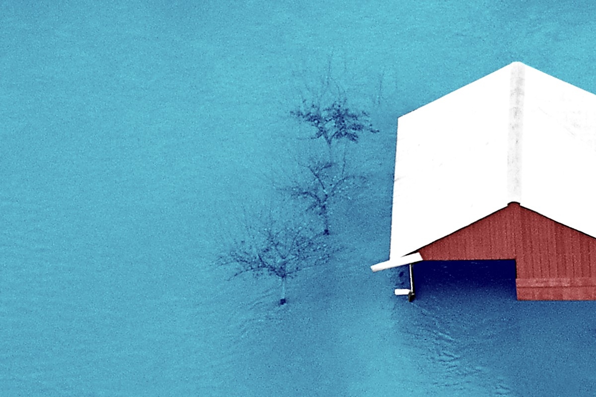 A flooded farm.