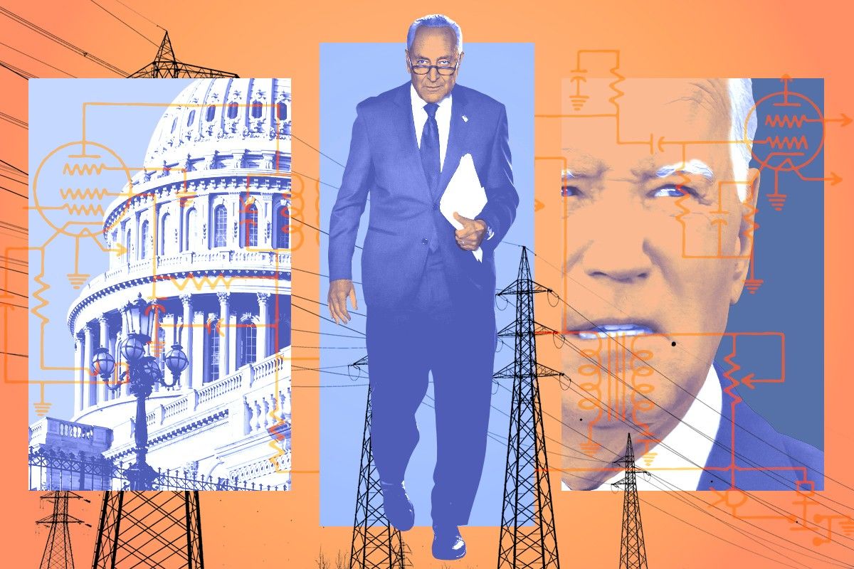 Chuck Schumer and President Biden.