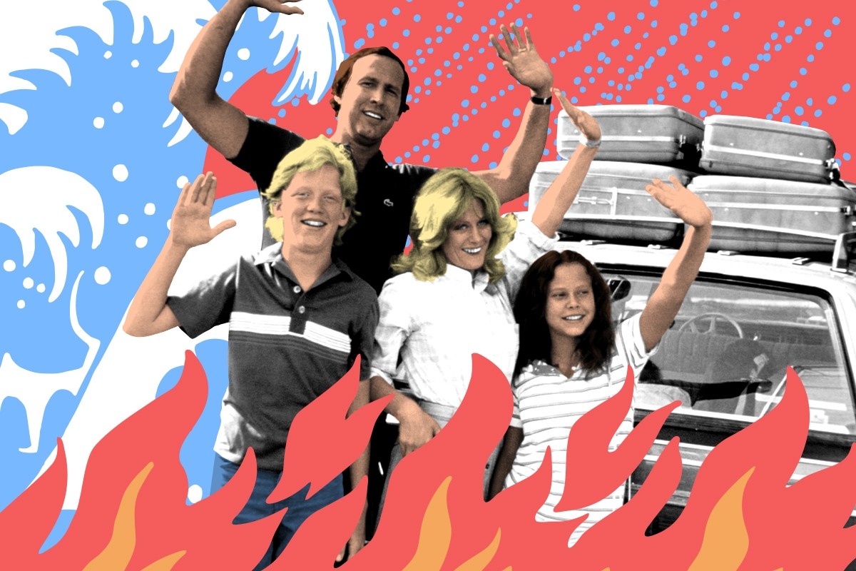 National Lampoon's Vacation in flames.