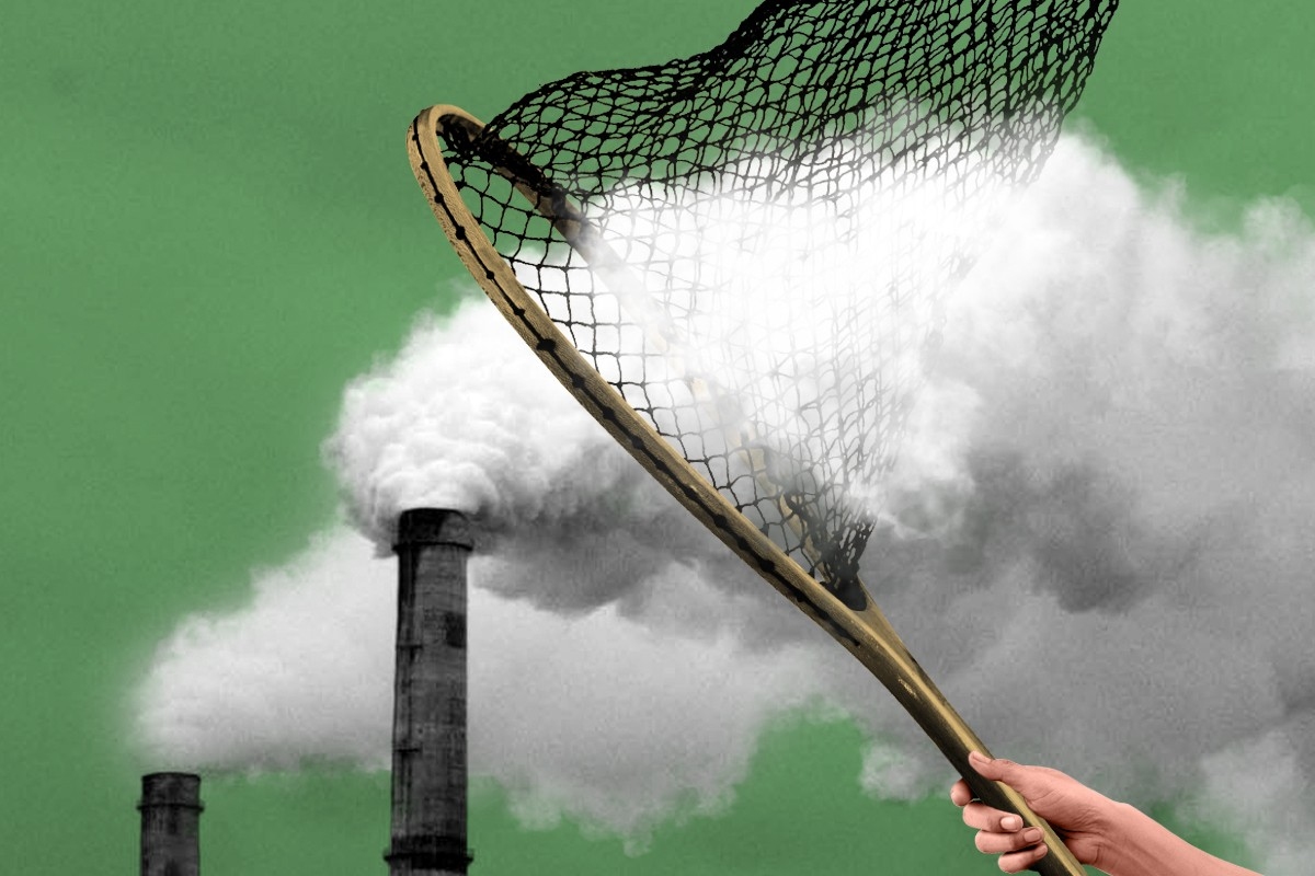 Catching pollution with a net.