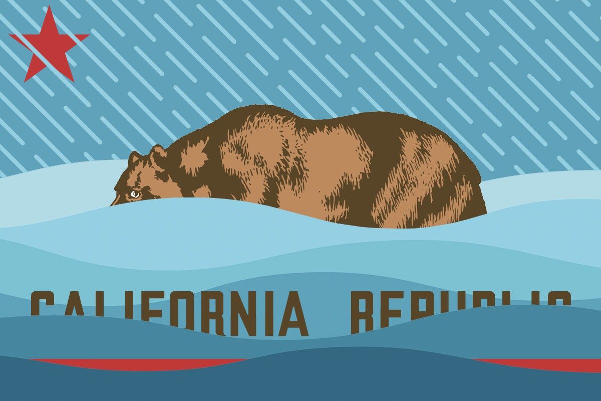 The California flag, underwater.
