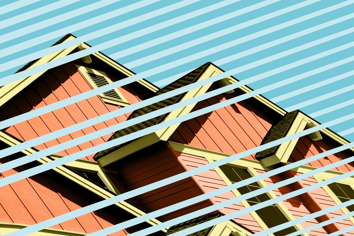 A house being blown by wind.