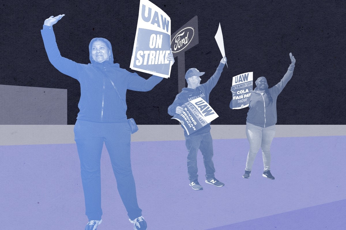 Striking autoworkers.